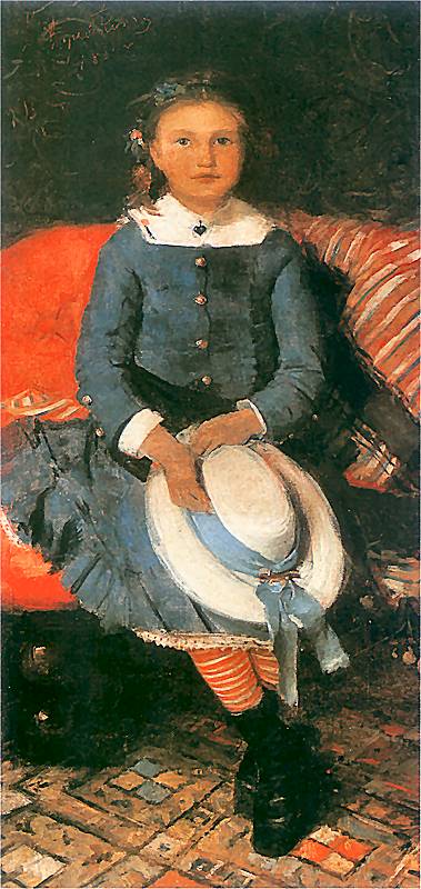    <b> Portret dziewczynki w niebieskiej sukni</b><br>1884  Olej na płótnie. 125 x 64 cm<br>Muzeum Narodowe, Warszawa.  