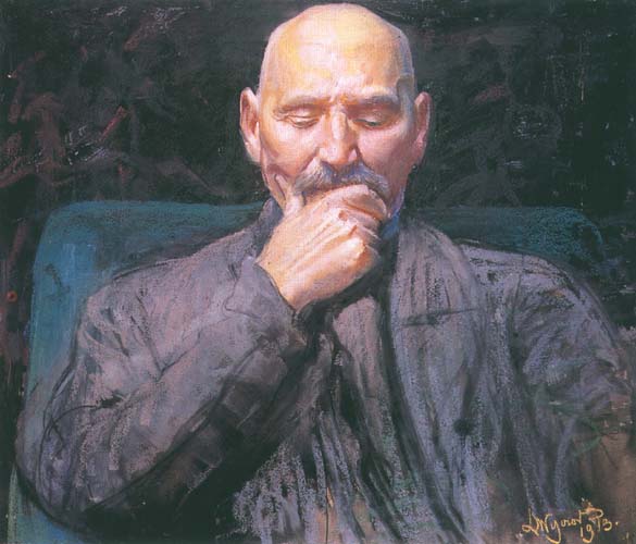   <b> Autoportret</b><br>1913  pastel na tekturze, 63,5 x 71,5 cm<br>Własność prywatna.  