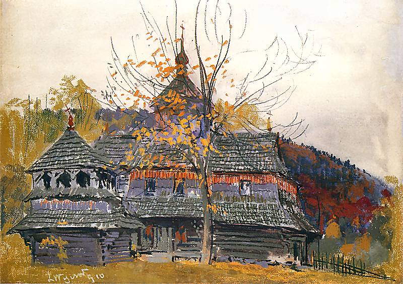    <b> Cerkiew w Jamnie</b><br>1910  Olej na płótnie. 48 x 68 cm.<br>Muzeum Narodowe, Kraków.  